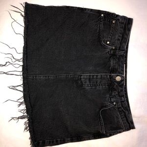 ASOS black denim skirt, raw edge US size 6